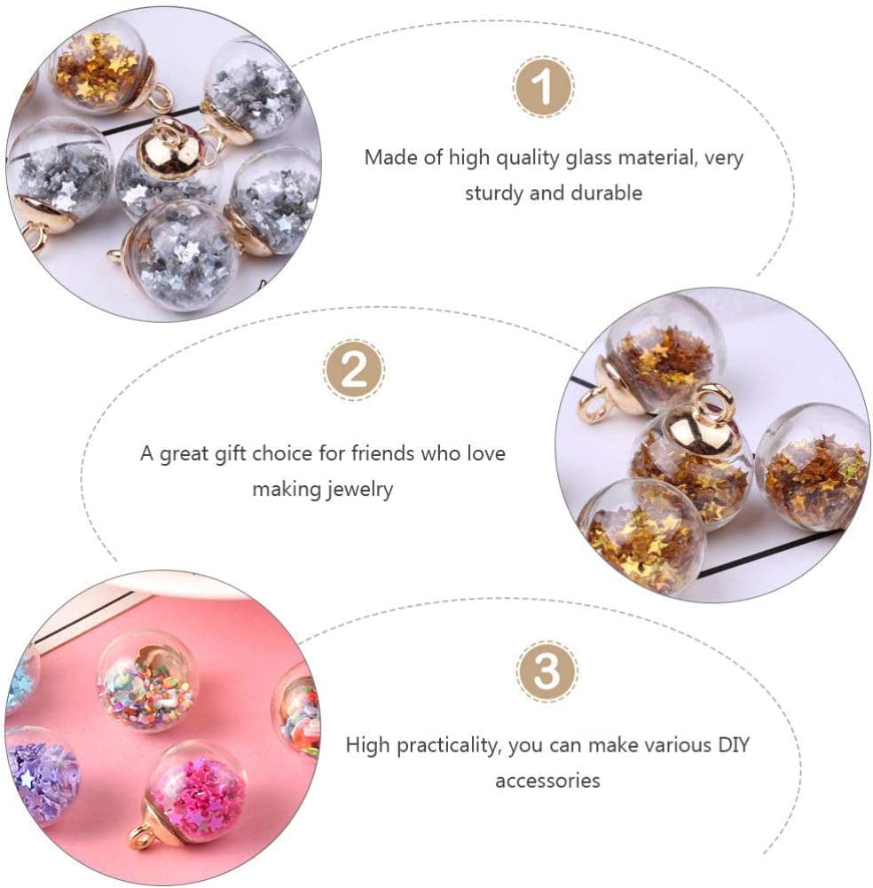 30 Piezas 16mm Bolas Cristal Mixto Colgantes con Lentejuelas Brillantes para Hacer Colgantes de Collar, Aretes, Bricolaje Artesanía