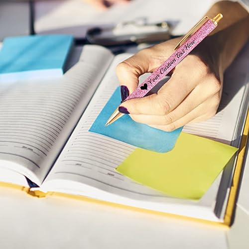 Miniatura 6 de Bolígrafos de purpurina personalizados con nombre impreso, bolígrafo personalizado con barril de metal, retráctil, bonito y elegante, regalos