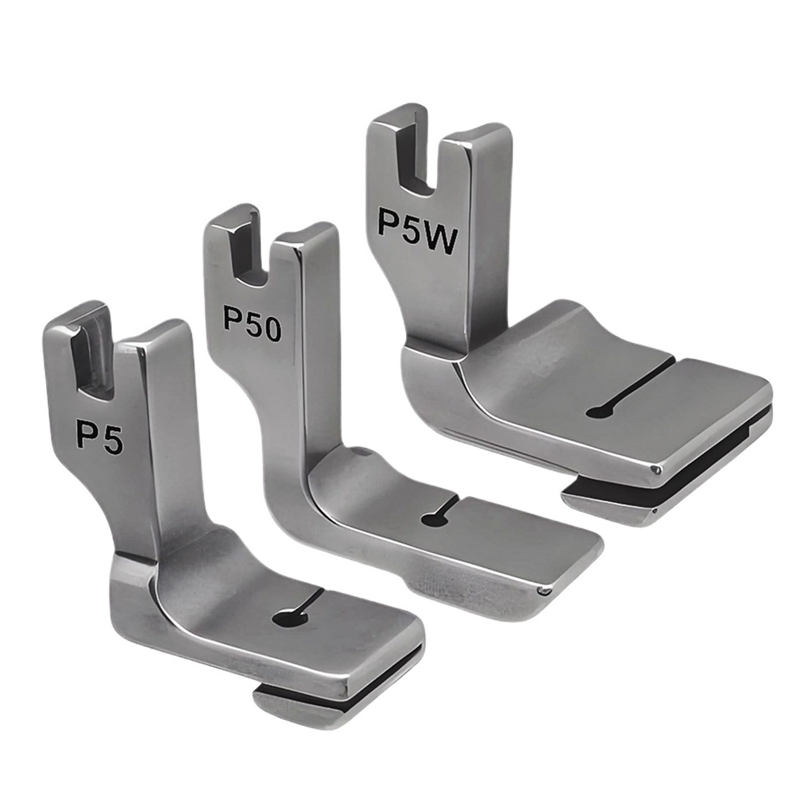 1/3/4PCS Pleating Presser Foot Gathering Feet P5 P5W P50 P50H for Industrial Thick Material Sewing Machine Accessories(3pcs)