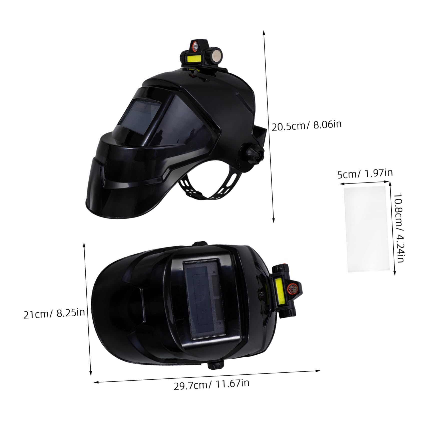 Mipcase 1 Set Welding Helmet with Headlamp Protective Mask Welder Hood Auto Darkening Helmet with Protective Sheets for Welding and Grinding