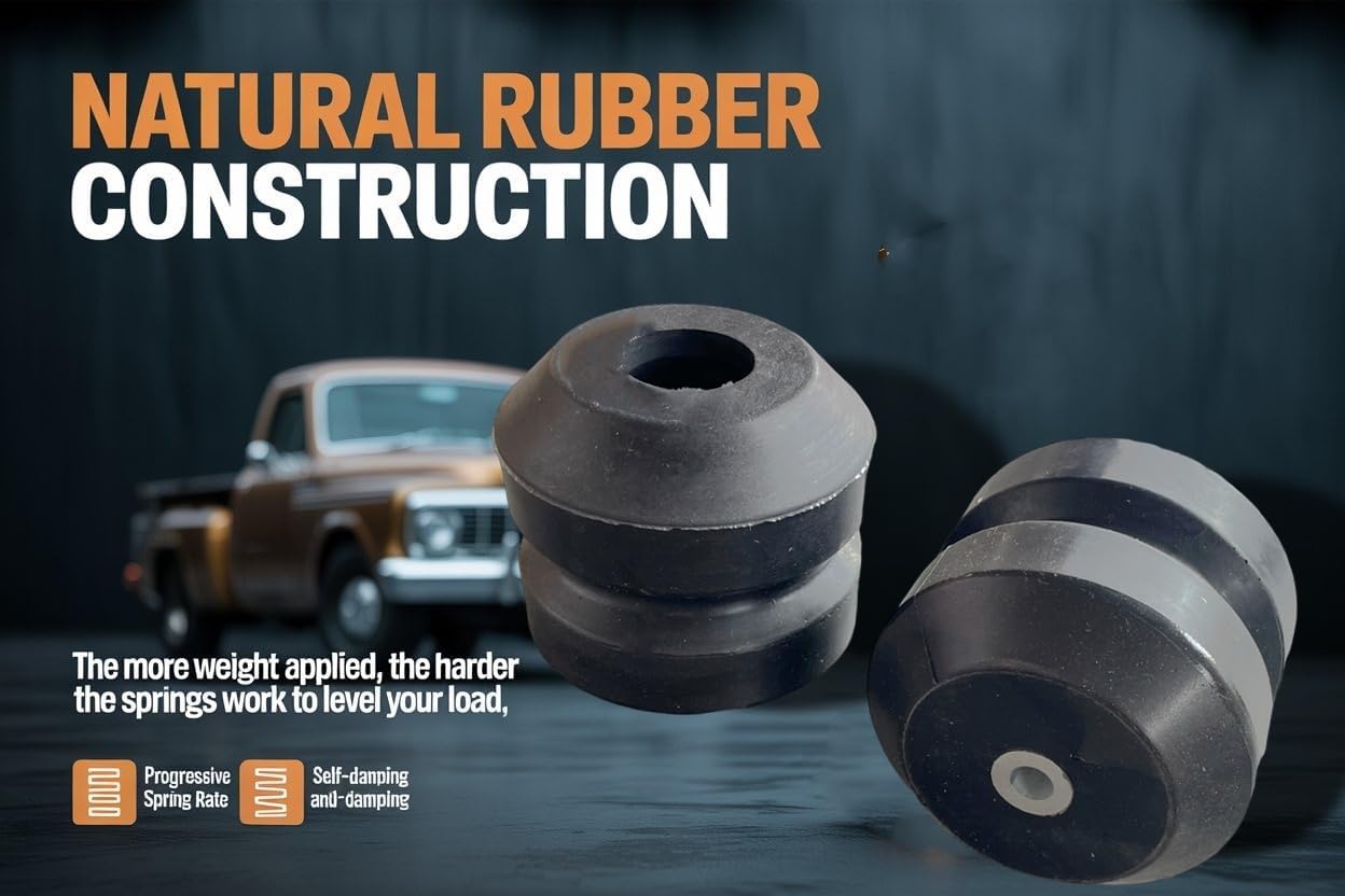 Upgrade Rear SES Kit Rubber Helper Springs Compatible with Ford 2015-2024 F-150 F150 2WD 4WD Truck, Axle Bumper Stop Cushions Replaces FR1504E