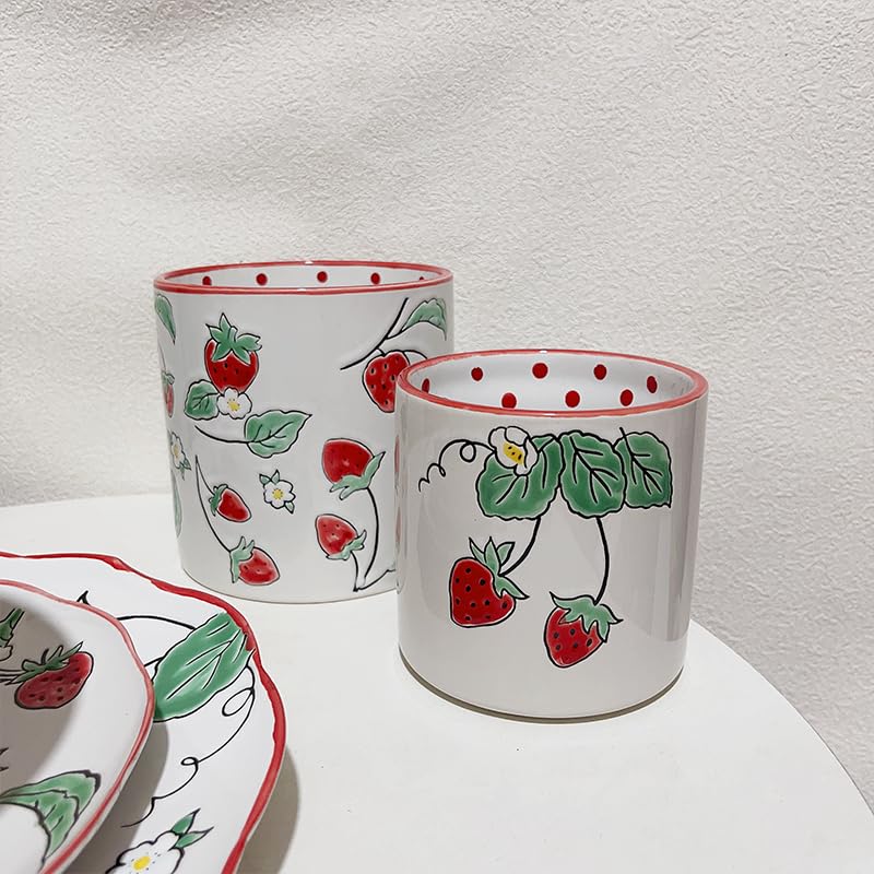 Talerze obiadowe, ceramiczna zastawa stołowa, miska na makaron, salaterka, płaski talerz, talerz na warzywa, talerze sałatkowe (5 szt.)