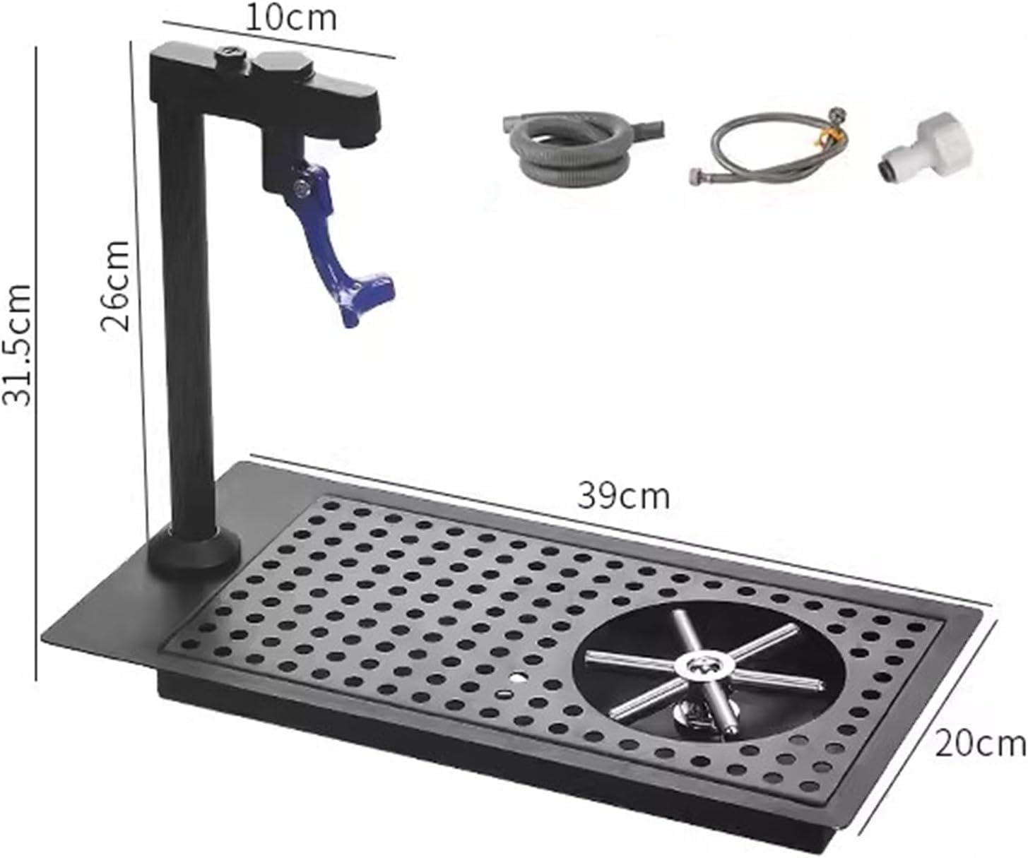 Rinçage de nettoyage de verre en acier inoxydable, lave-gobelet commercial avec égouttoir et bac d'égouttage, ensemble de robinets de remplissage en verre à pression for hôtel café restaurant.