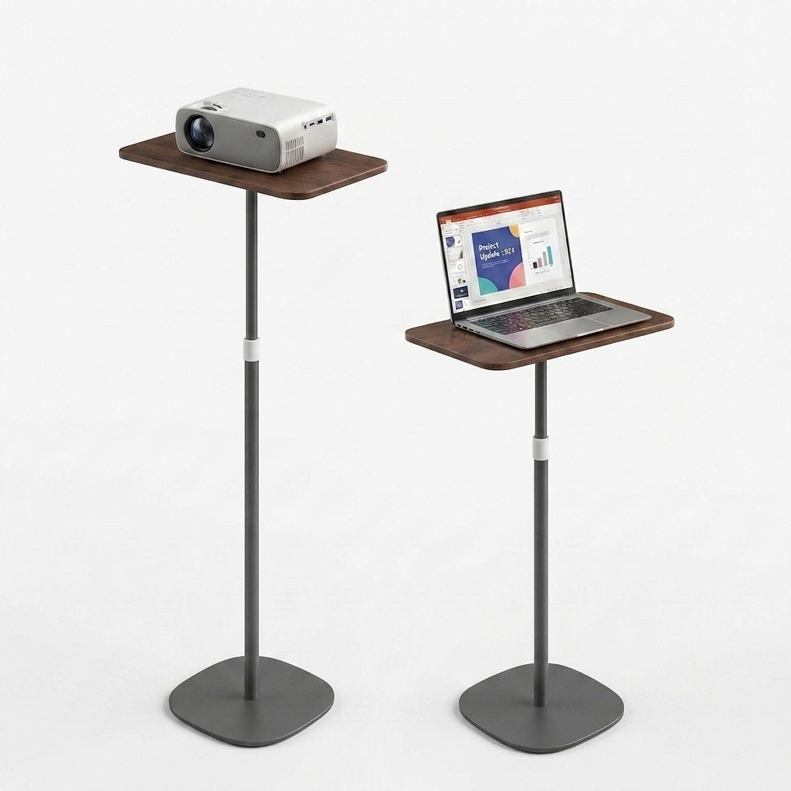 Stehpult Höhenverstellbar Schreibtisch Mobiler Stehtisch mit 46–120cm Laptop Ständer Verstellbarer Beistelltisch für Studienarbeiten, beweglicher Computertisch für Büros/Bett und Sofa (Schwarz)