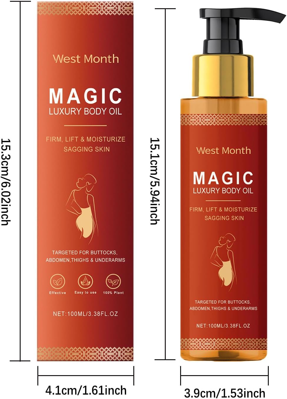PAQIMAN Magic Changing Body Firming Oil,Hydrating and Firming Skin Luxury Body Oil for Arms with Vitamin E. (1)