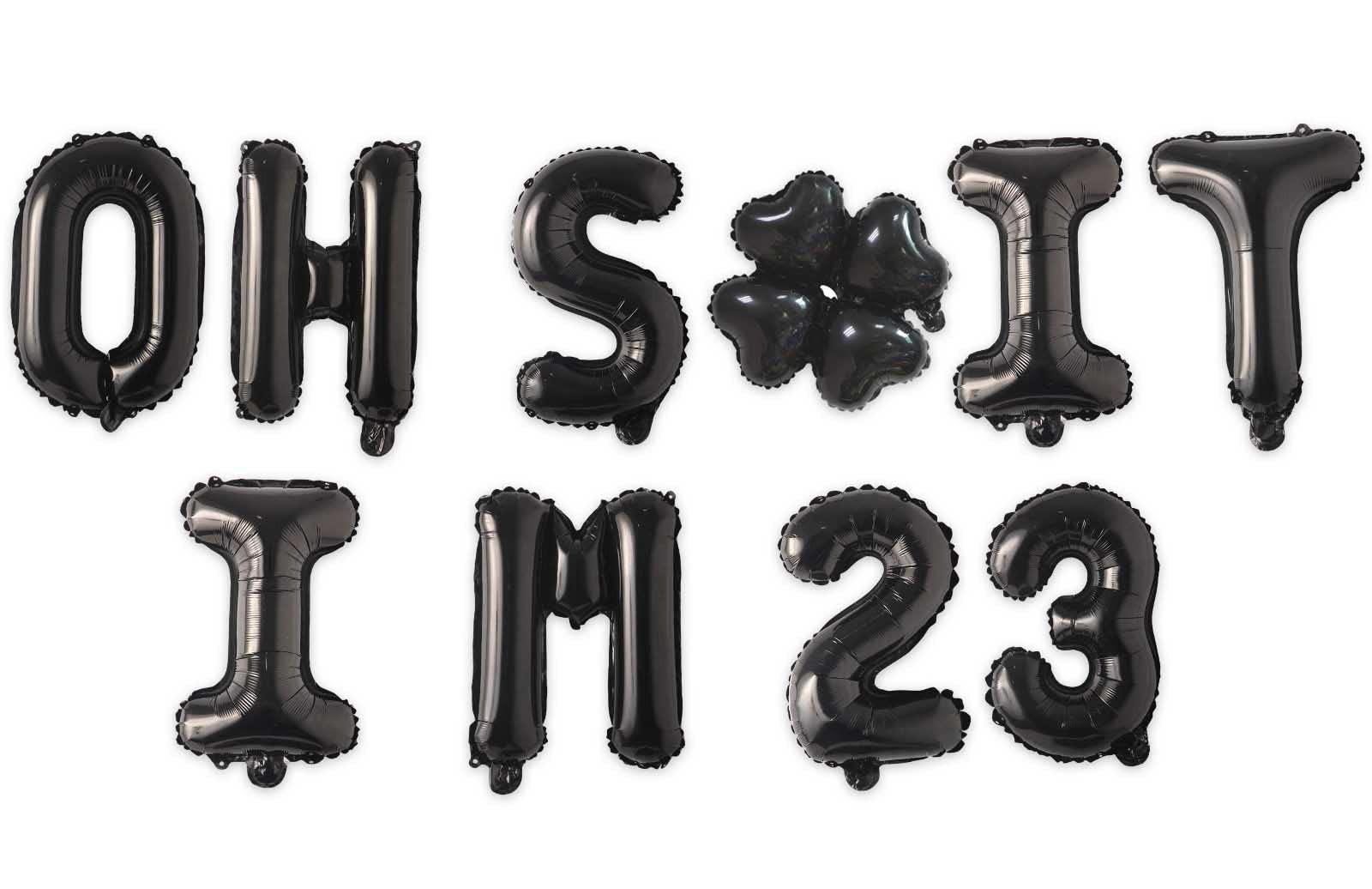Oh I’m 23! Latex Balloons 16 Inch Black Hallo Twenty Three Cheers to 23 Years Old Theme Decor for Man Woman Happy 23th Birthday Party Photo Studio Prop Flag Decorations Favors Supplies