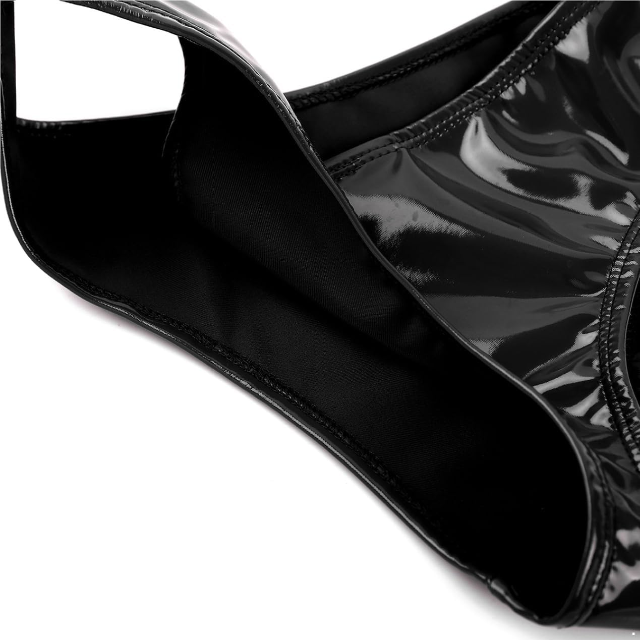 inlzdz Women's Wet Look Low Rise Mini Bikini Briefs Hipster Panties Sexy Patent Leather Underwear Clubwear