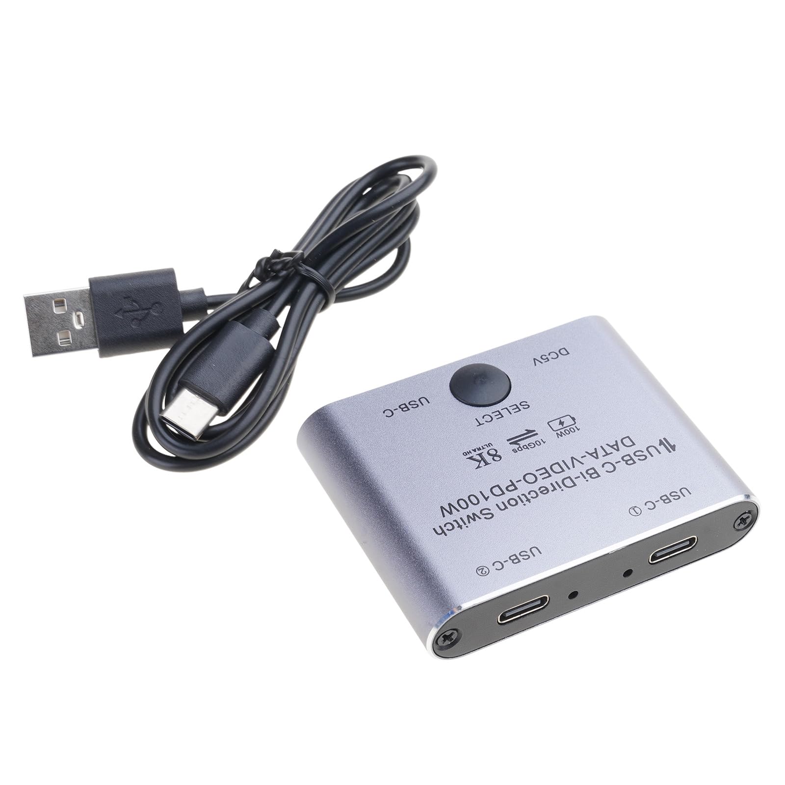 8K USB C KVM Switcher BiDirectional USB C Switcher for 2PC Easy 1 Key Switching 2 in 1Out & 2 in 1Out 3440x1440