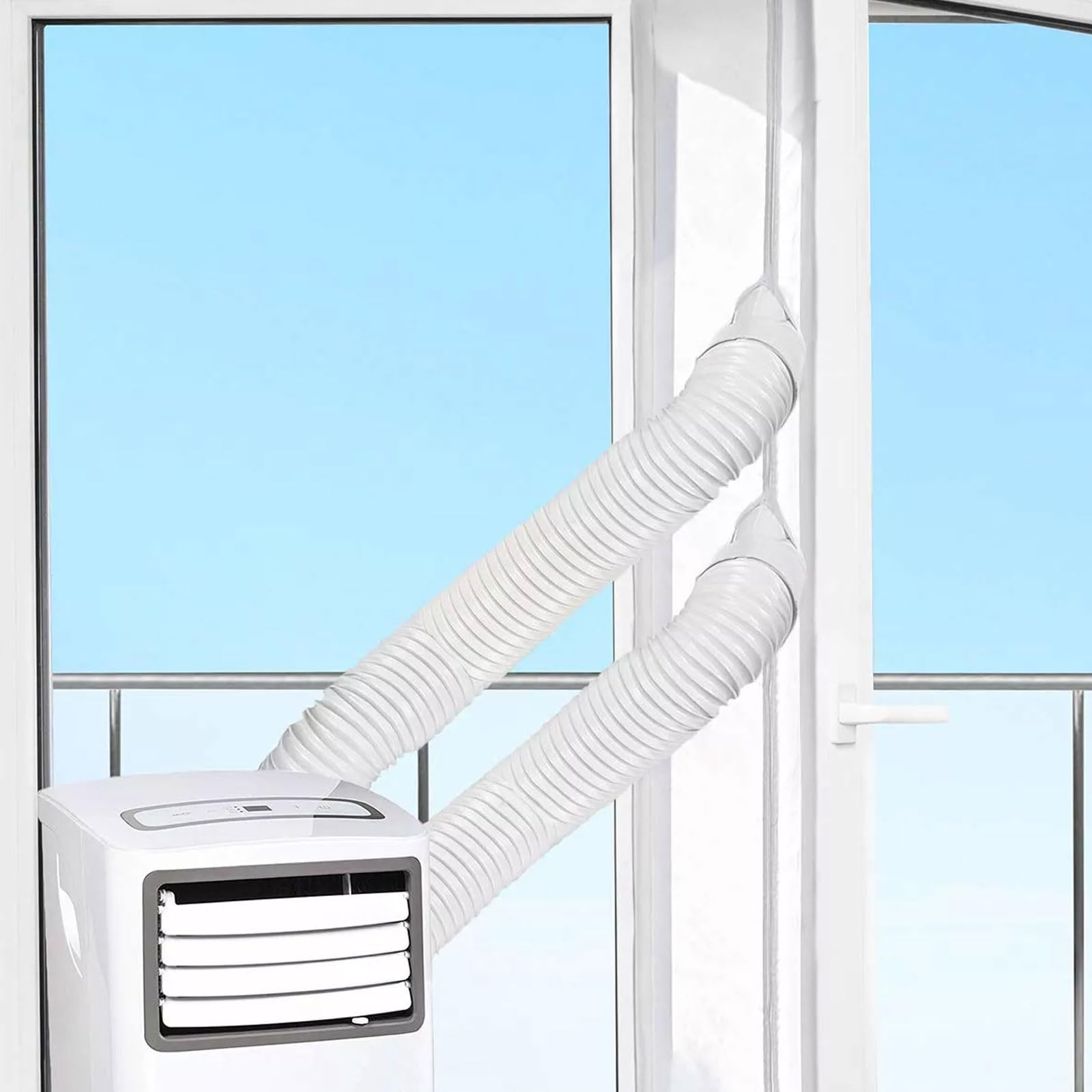 Kit Calfeutrage Climatiseur, Joint de Fenêtre pour Climatiseur Mobile, Facile à installer, Pas de perçage, Pour fixation sur les fenêtres, fenêtres de toit, fenêtres à battants (4M)