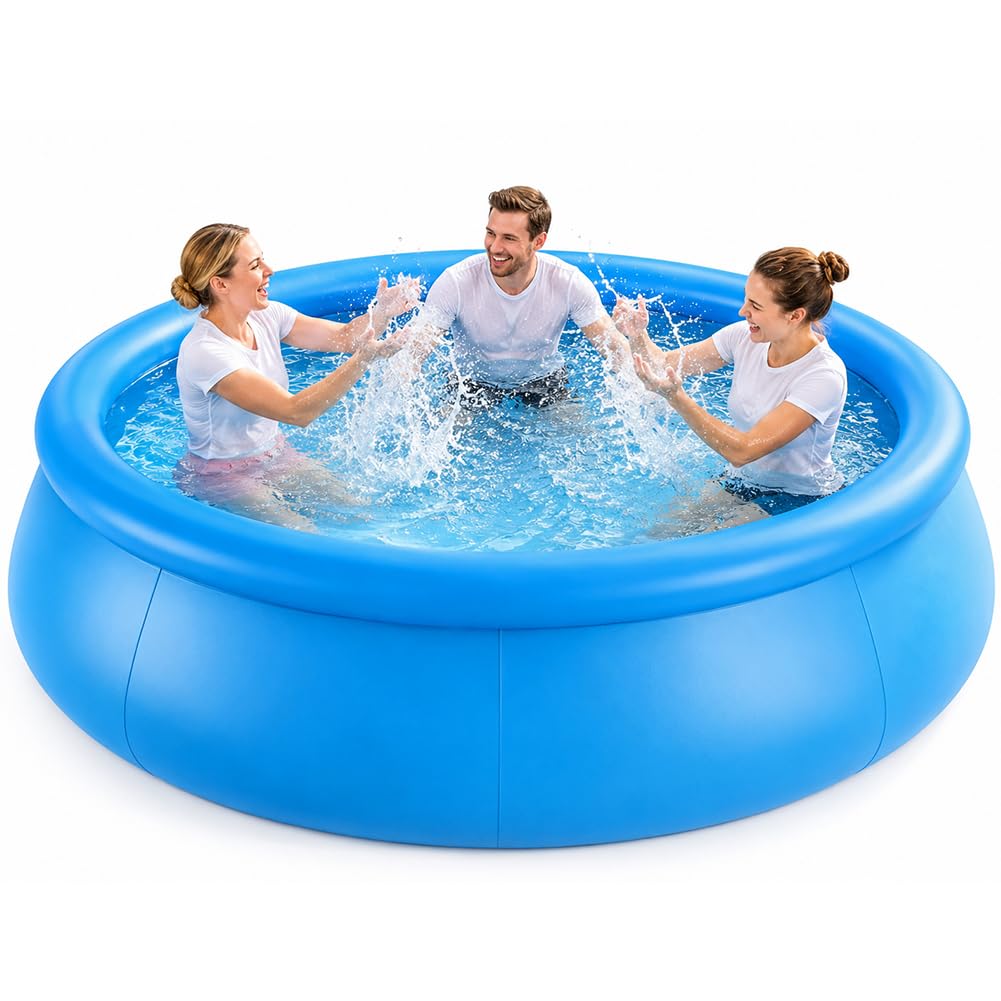 8FT x 25IN Inflatable Swimming Pool, Above Ground Blow Up Pool for Garden