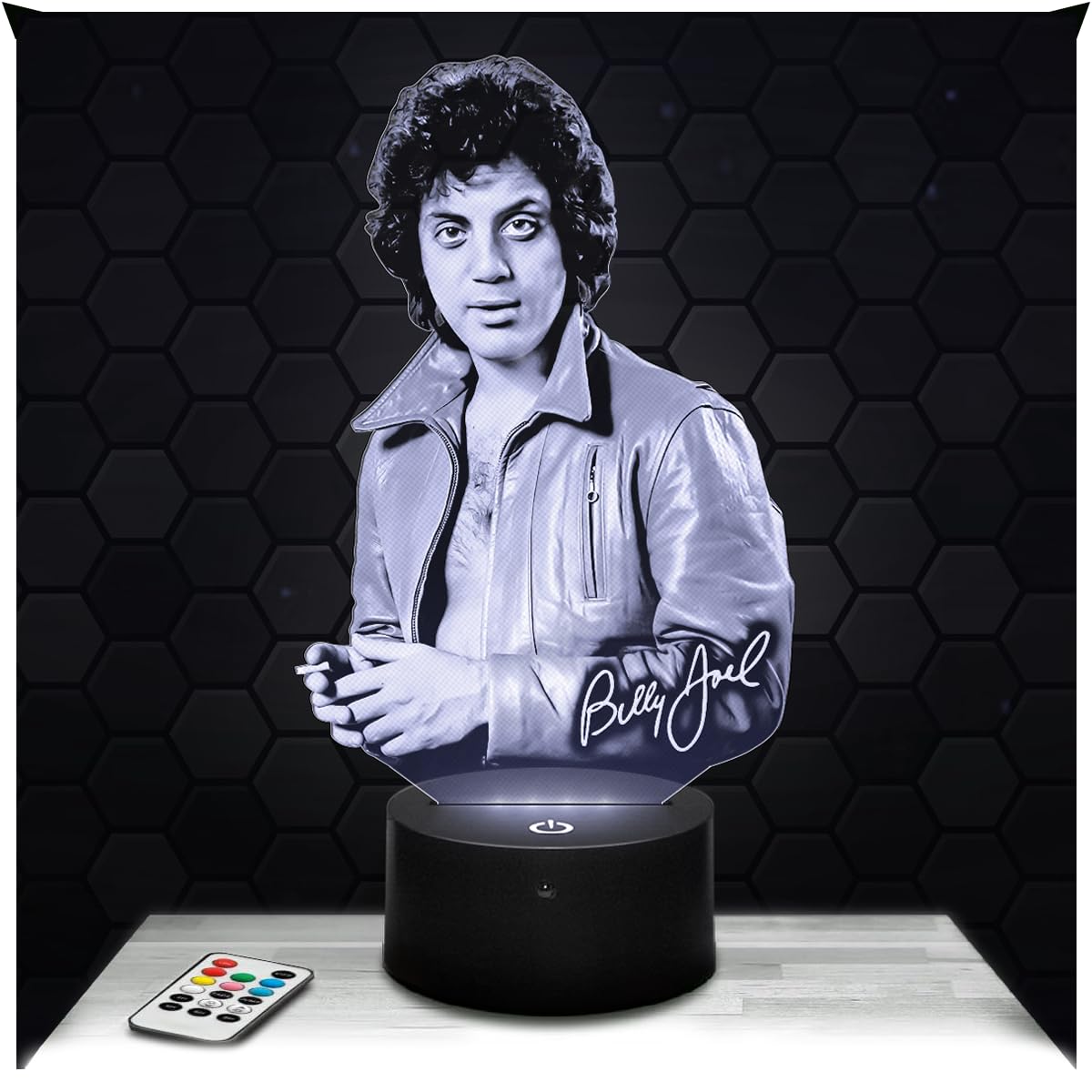 Lampephoto.fr - 3D Lamp Billy Joel American Singer Pianist Pop Music Touch Night Light Led, 3D Hologram Effect, Christmas Birthday Gift Idea for Men Women, Bedroom Decoration Object
