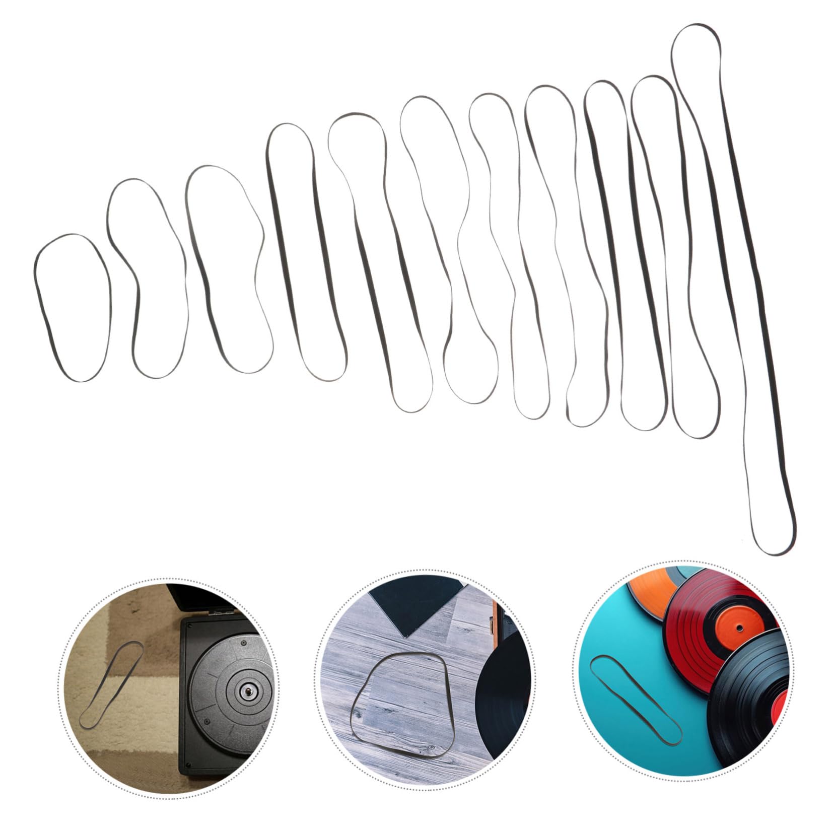 Toyvian 44pezzi Cinghia Flessibile Gomma Per Giradischi e Fonografi Accessori Per Riproduzione Musicale Facile Da Installare e Compatibile Con Dispositivi Vari