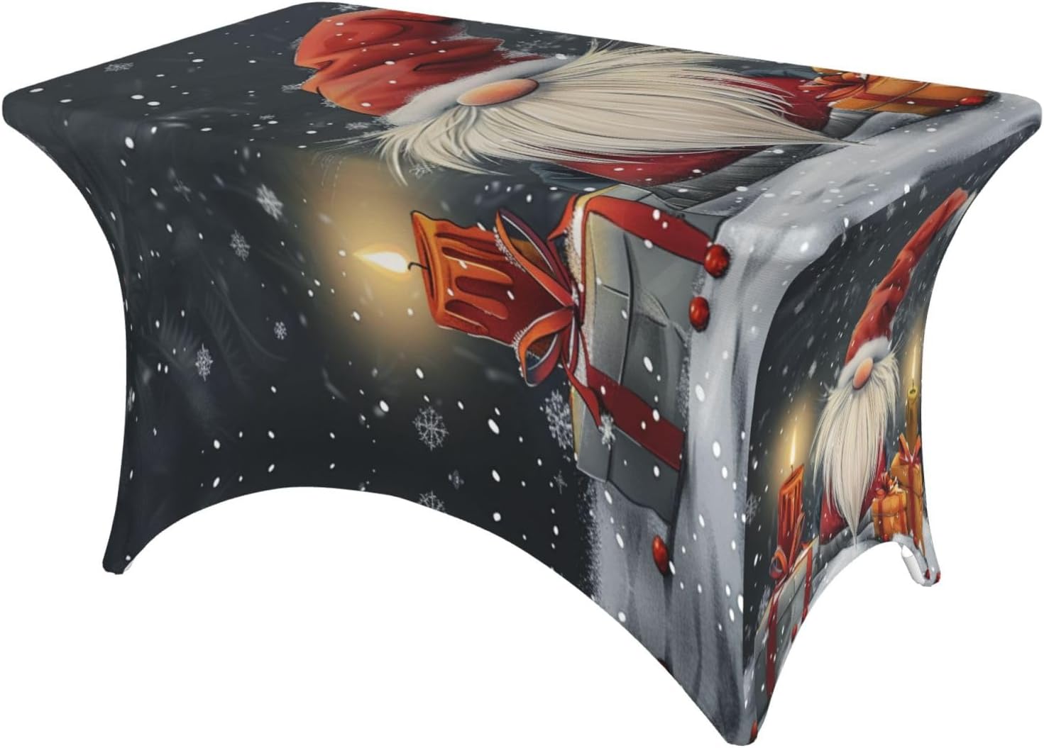 Christmas Cute Gnome Stretch Spandex Tablecloth 4 Ft