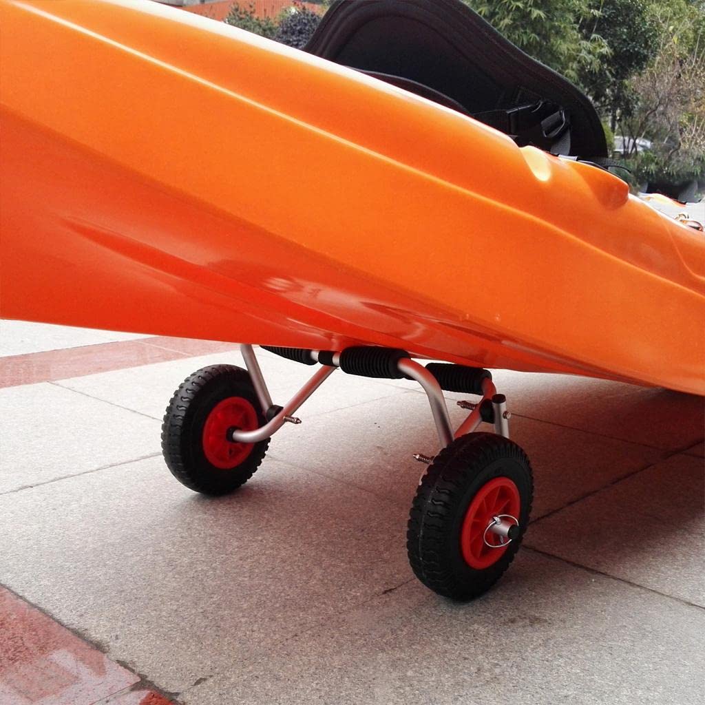 LICHTS Puncture Proof Rubber Tyres on Red Wheel - Kayak Trolley/Trailer Wheel S-image-14