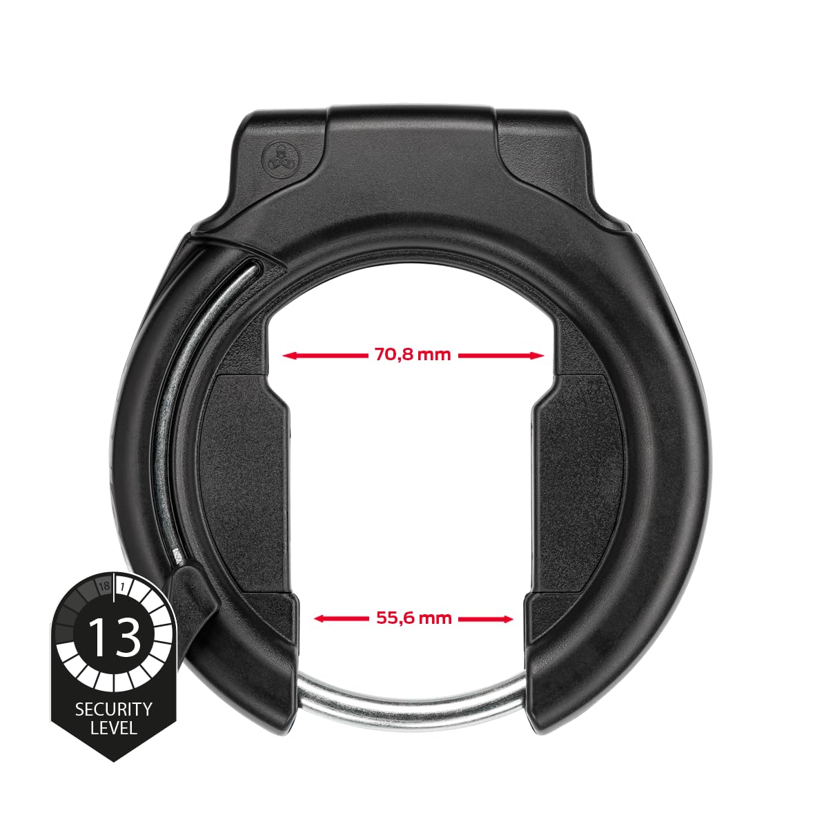 Trelock - Bloqueo de cuadro AZ estándar Trelock RS 453 Protect-O-Connect, negro, talla única