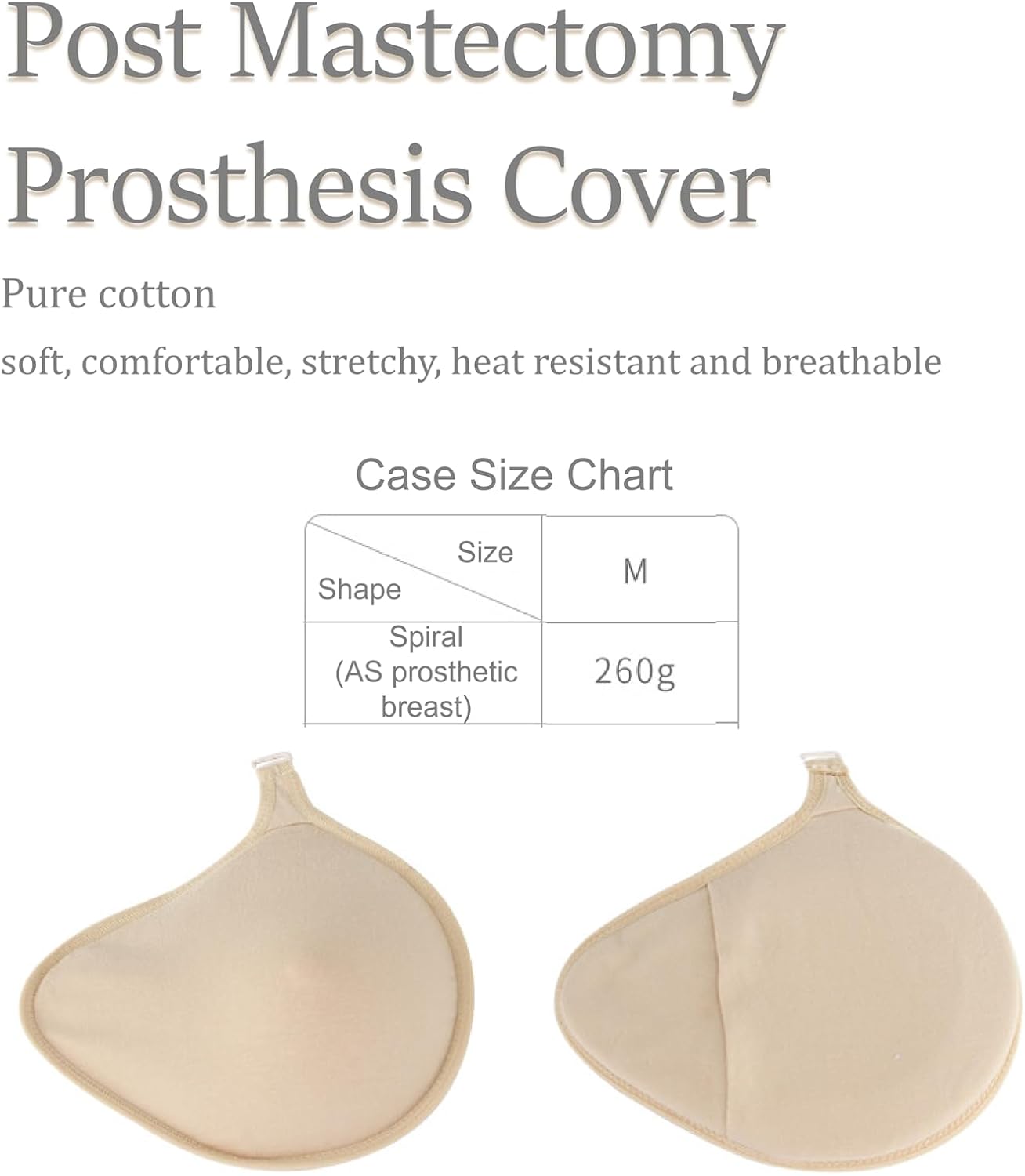 Bra Enhancer Inserts Sleeves, Forms Protector Bag, Soft Cotton Mastectomy Prosthesis Protective Cover, Silicone Protective Pocket, Concave Bra Pads, Add 1-2 Cups (Right)