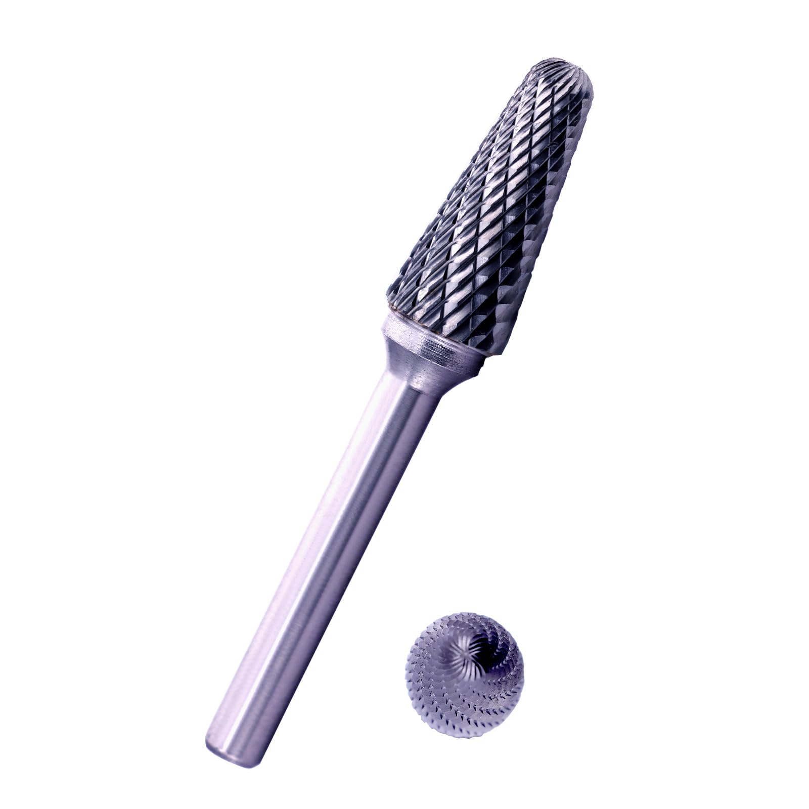 Tungsten Carbide Burr Bit 1/4" Shank Flame Sharp End Single Flute Carbide Rotary File Bits for Metal Working, Deburring, Grinding, Polishing, Carving and Engraving — Amazon image 20