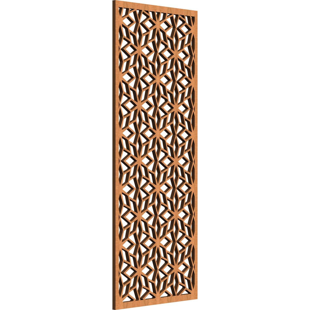 13 3/8"W x 34 3/8"H x 3/8"T Lake Decorative Fretwork Wood Wall Panels, Cherry