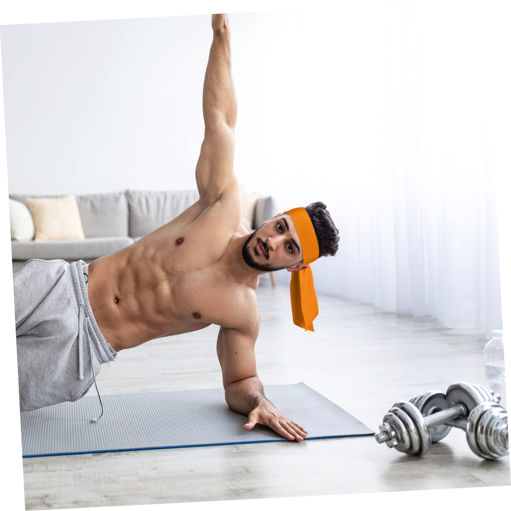 Kisangel Lot de 15 Bandeaux Élastiques de Sport Absorbants en Tissu Extensible Léger pour Hommes et Garçon et Filles, Design Simple et Style Polyvalent pour Entraînement et Course