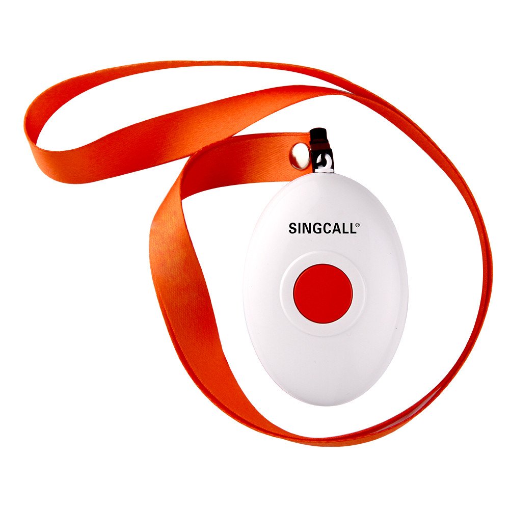 SINGCALL System de Llamada de Hospital y Enfermera,Muy Conveniente para los Ancianos,los Pacientes y Las Personas Que se trasladan con dificultad 2 botónes de Llamada+1 Receptor