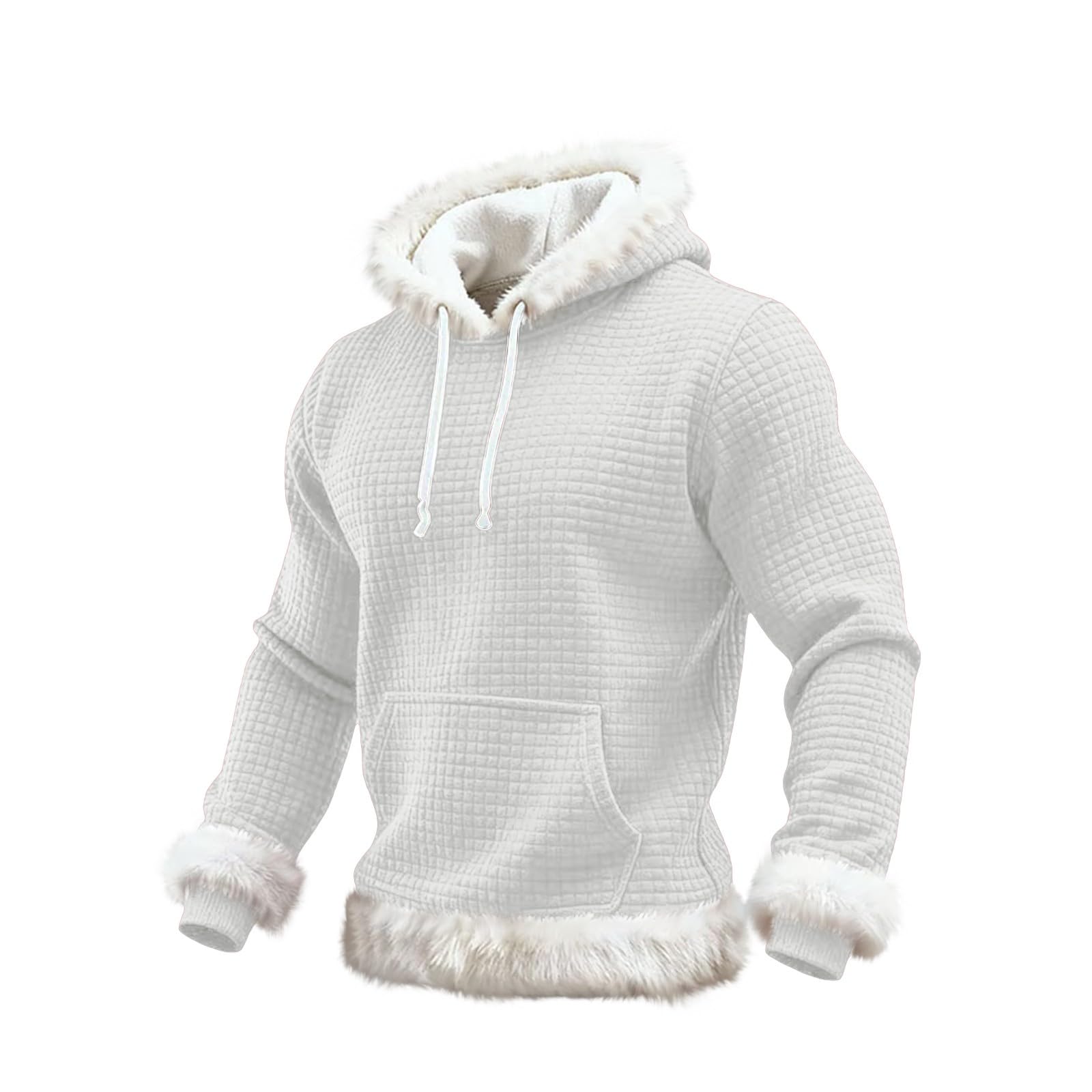 Chaqueta Verano Hombre Sudadera con Capucha De Forro, Estilo Oversize, Tallas Grandes, Manga Larga, Casual, Ideal para Invierno. L (White, XXXXL) Ropa Gym Mangas El Sol Deportiva