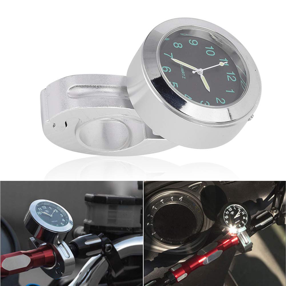 Akozon Motocyklowy zegarek na kierownicę Zegar 22 mm / 0,87 cala 25 mm / 1,0 cala Wodoodporny, odporny na wstrząsy