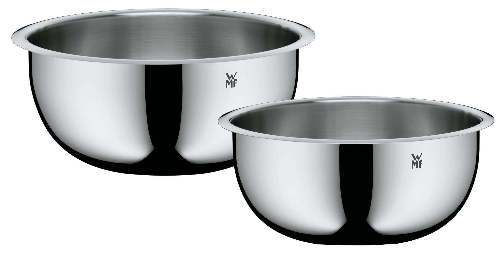 WMF Set 2-teilig Profi Plus Rührblitz mit Reduzierring 32 cm, Cromaragan Edelstahl teilmattiert und Gourmet Küchenschüssel-Set (2-teilig) 22 und 24 cm, Cromargan Edelstahl, multifunktional, stapelbar