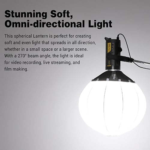 Miniatura 7 de Godox CS-65D - Modificador de luz suave de linterna de 25.6 in con falda reflectante de sombreado + bolsa de transporte, difusor de softbox de