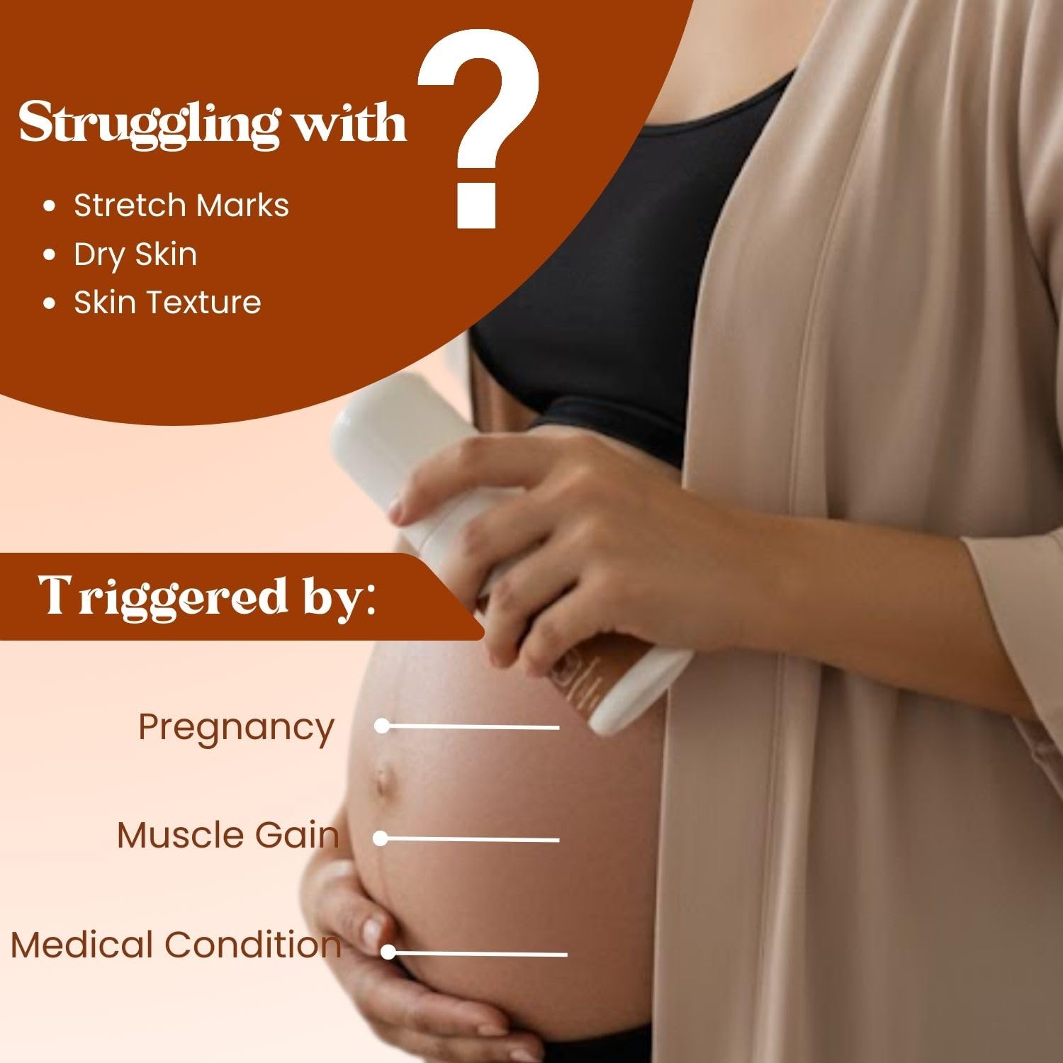 POKONUT Stretch Marks Roll-On Serum for Pregnancy & After Delivery | Mulethi, Hyaluronic Acid & Rosehip Oil | Fades New & Old Stretch Marks & Scars | Dermatologically Tested | For Women & Men | 50ml 2