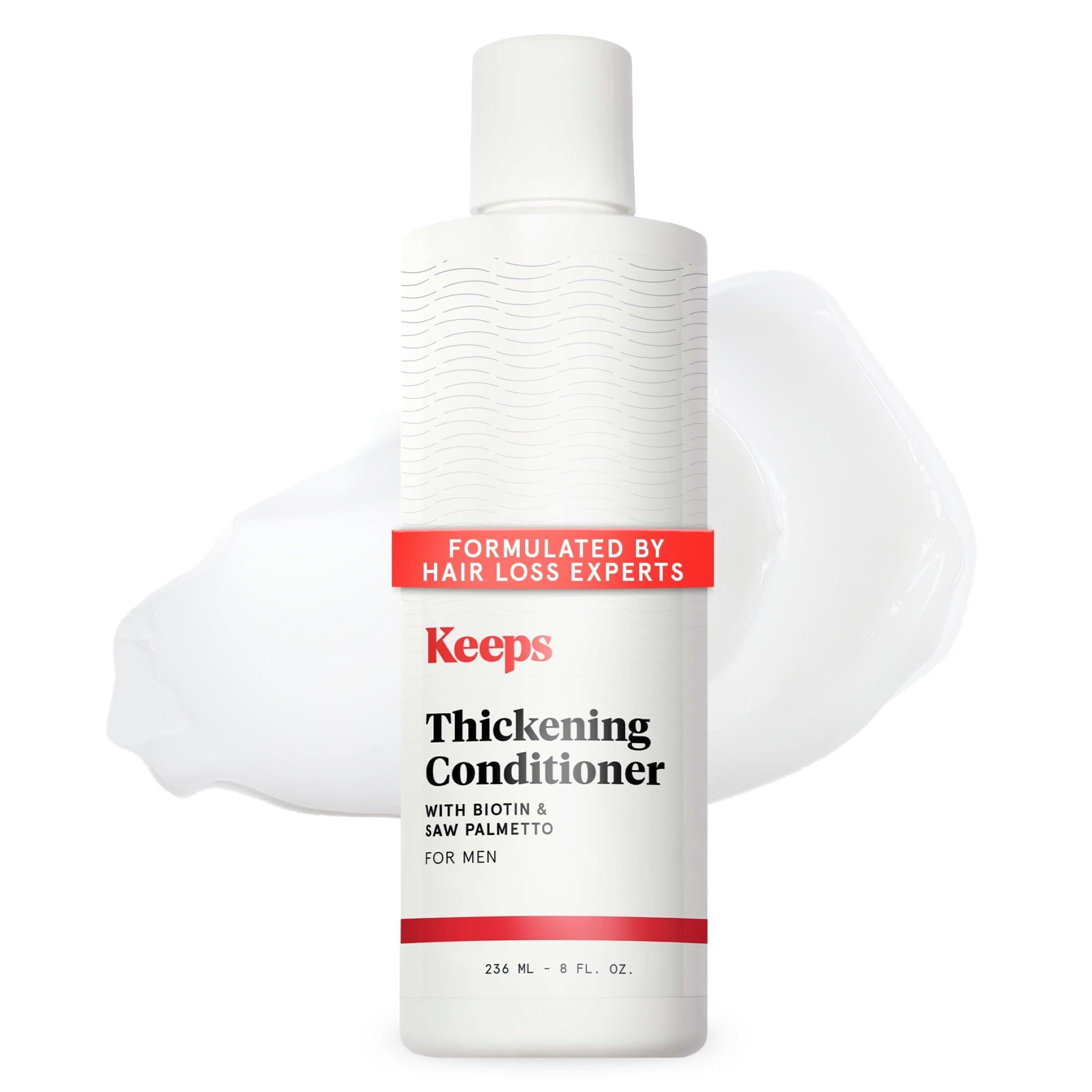 Keeps Men’s Hair Loss Conditioner with Biotin - Anti-Thinning & Hair Growth Shampoo for Men - DHT Blocker with Saw Palmetto & Caffeine for Fuller, Thicker Looking Hair - Color-Safe Products