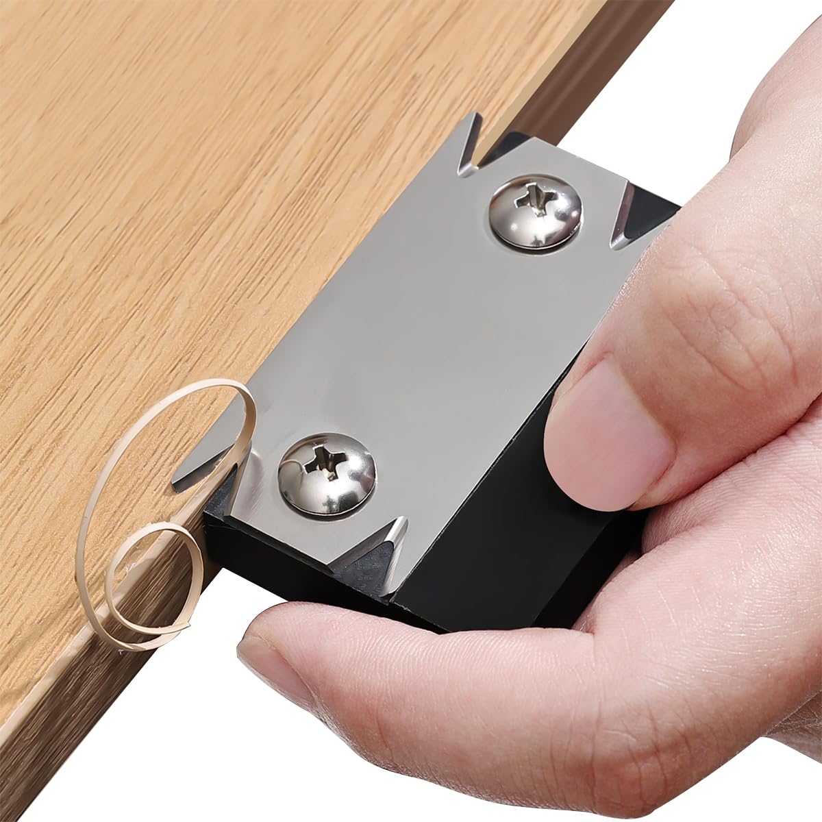 Serplex® Woodworking Edge Trimmer, Hand Planer Edge Bander for Burrs, Edge Corner Planer, Wood Chamfering Fillet Scraper, Stainless Steel Blade Veneer Edge Trimmer Deburring Tool Edge Banding Cutter