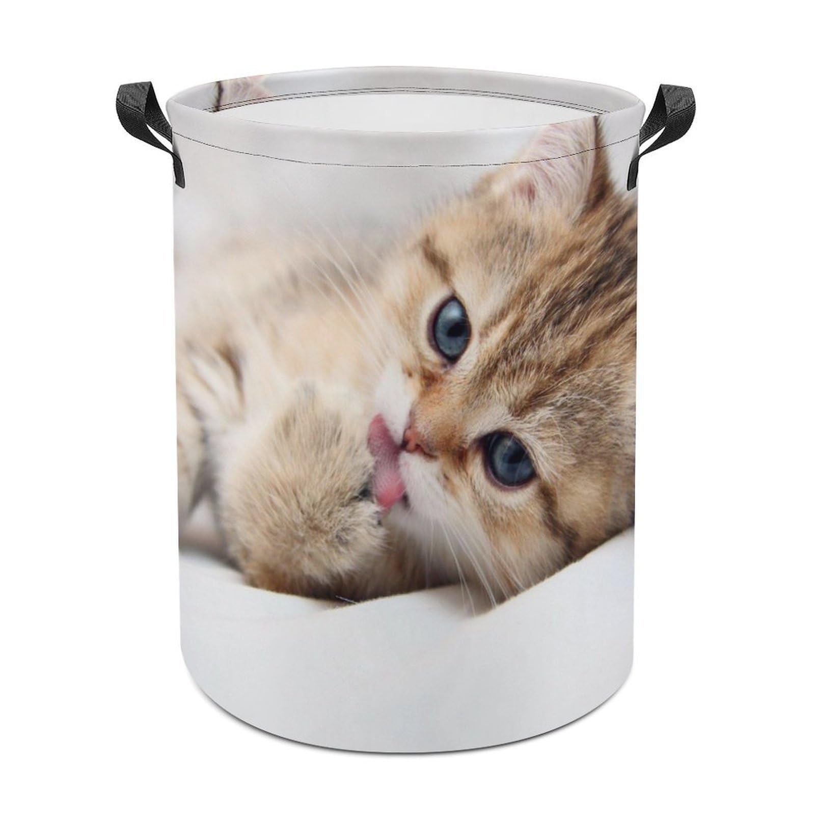 MHYRAC Laundry Hamper, Cat Pattern Laundry Basket, Washing Basket with Handle