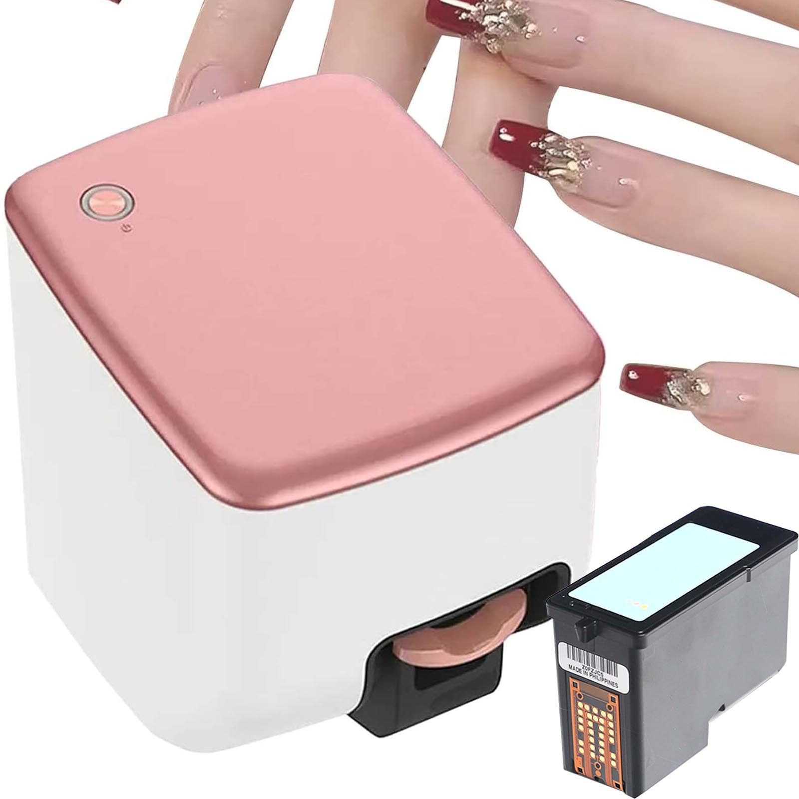 Mini Stampante Elettrica per Nail Art, Stampante per Unghie 3D da 4800 Dpi - Nail Art di qualità Professionale in 10 Secondi Fai da Te | Studio Controllato da App con Oltre 1000 Modelli