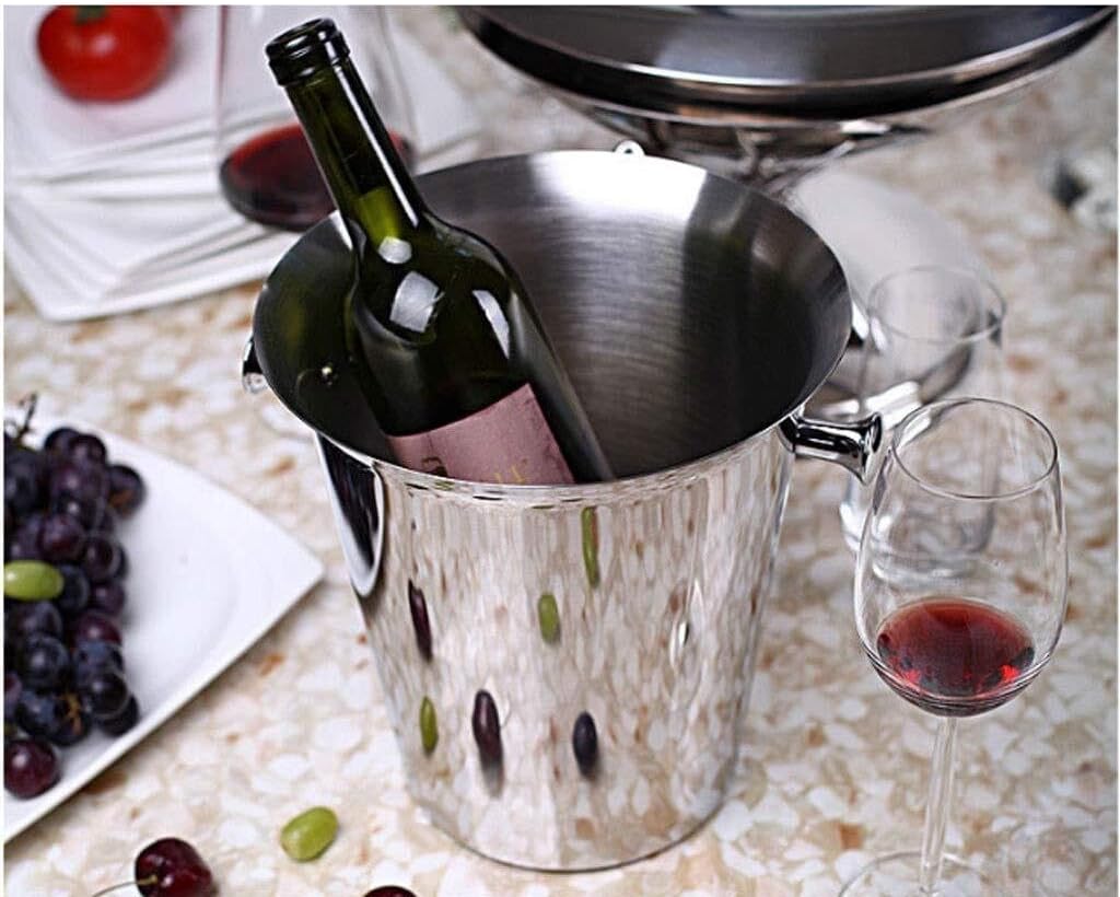 Large Stainless Steel Champagne Ice Bucket, Thickened Wine Bucket for Bar, Party & Events