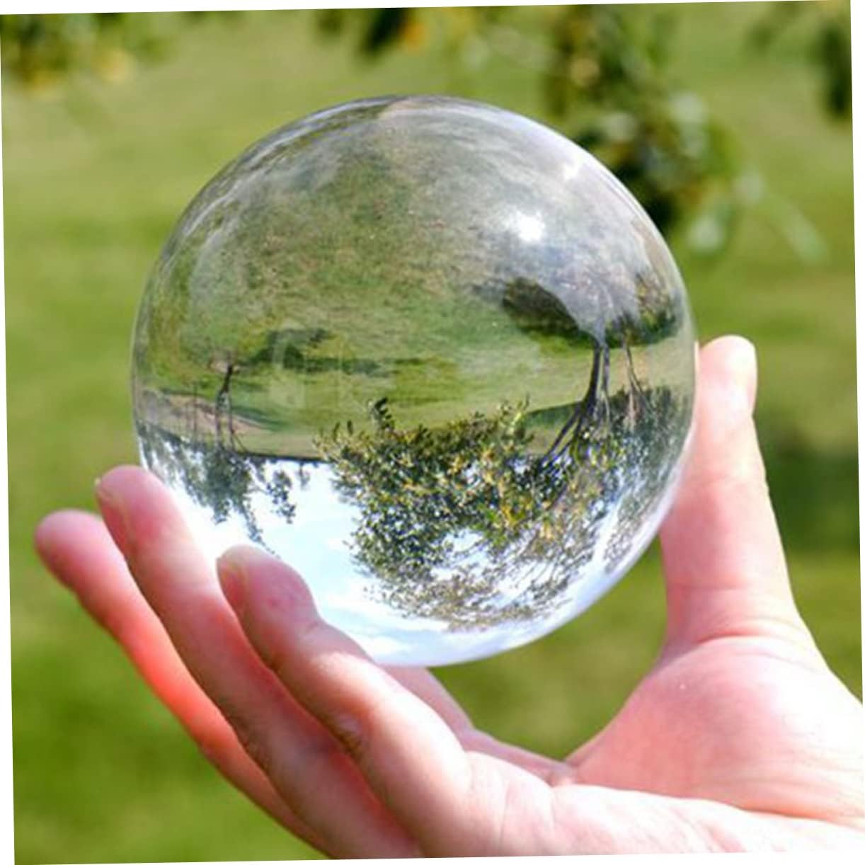 OUNONA 2pcs Crystal Balls Decorative Glass Ornaments Desktop Decor Photo Prop