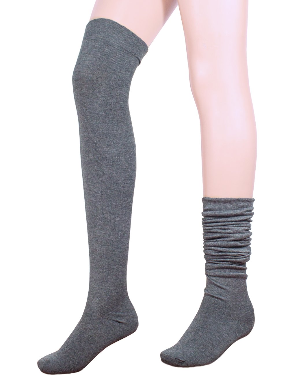 DahliaDahlia Women's Wool Blend Socks - Above the Knee Solid Color