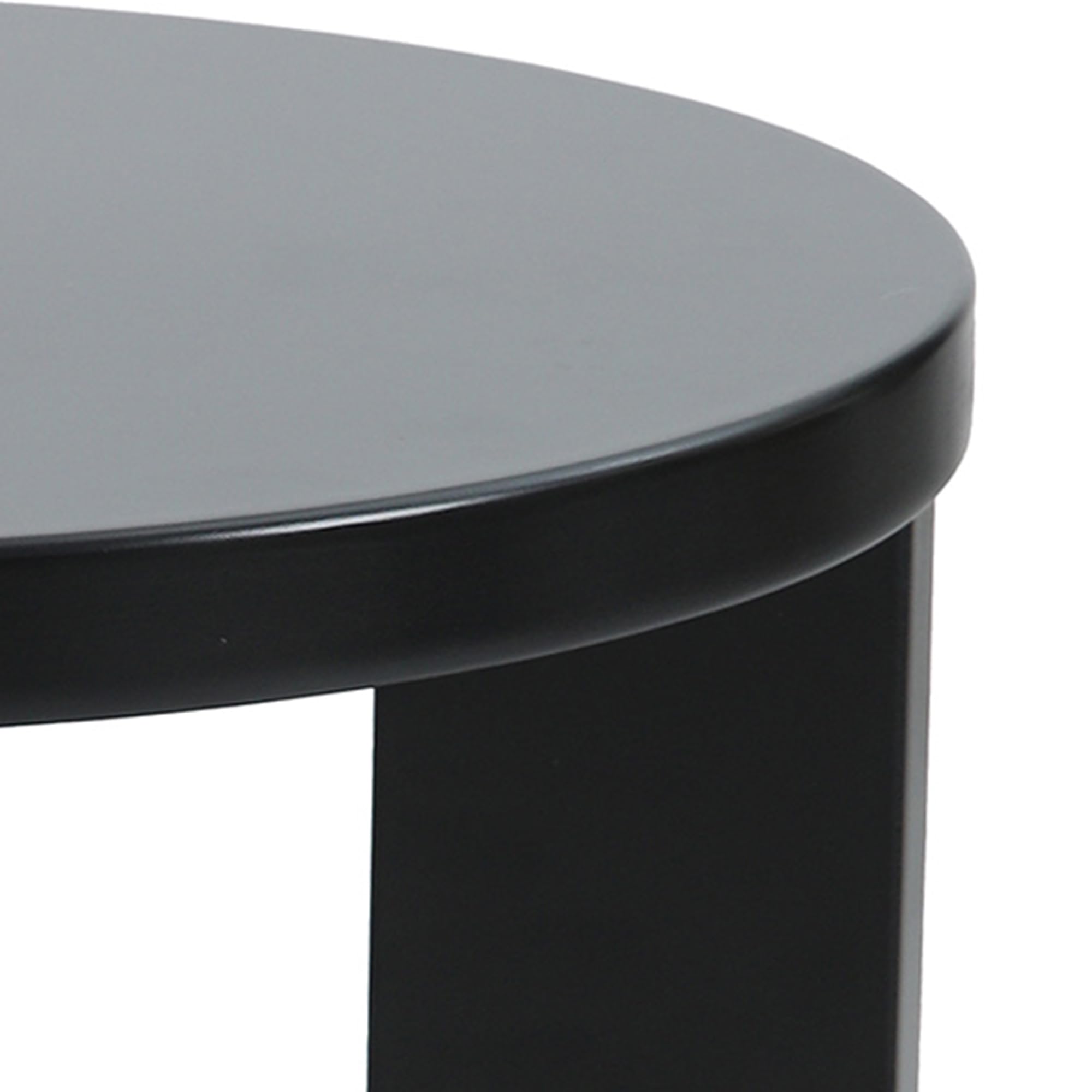 [en.casa] Beistelltisch Kysdajore rund 50 x Ø40 cm Sofatisch Schwarz Kleiner Tisch für Wohnzimmer Schlafzimmer Indoor