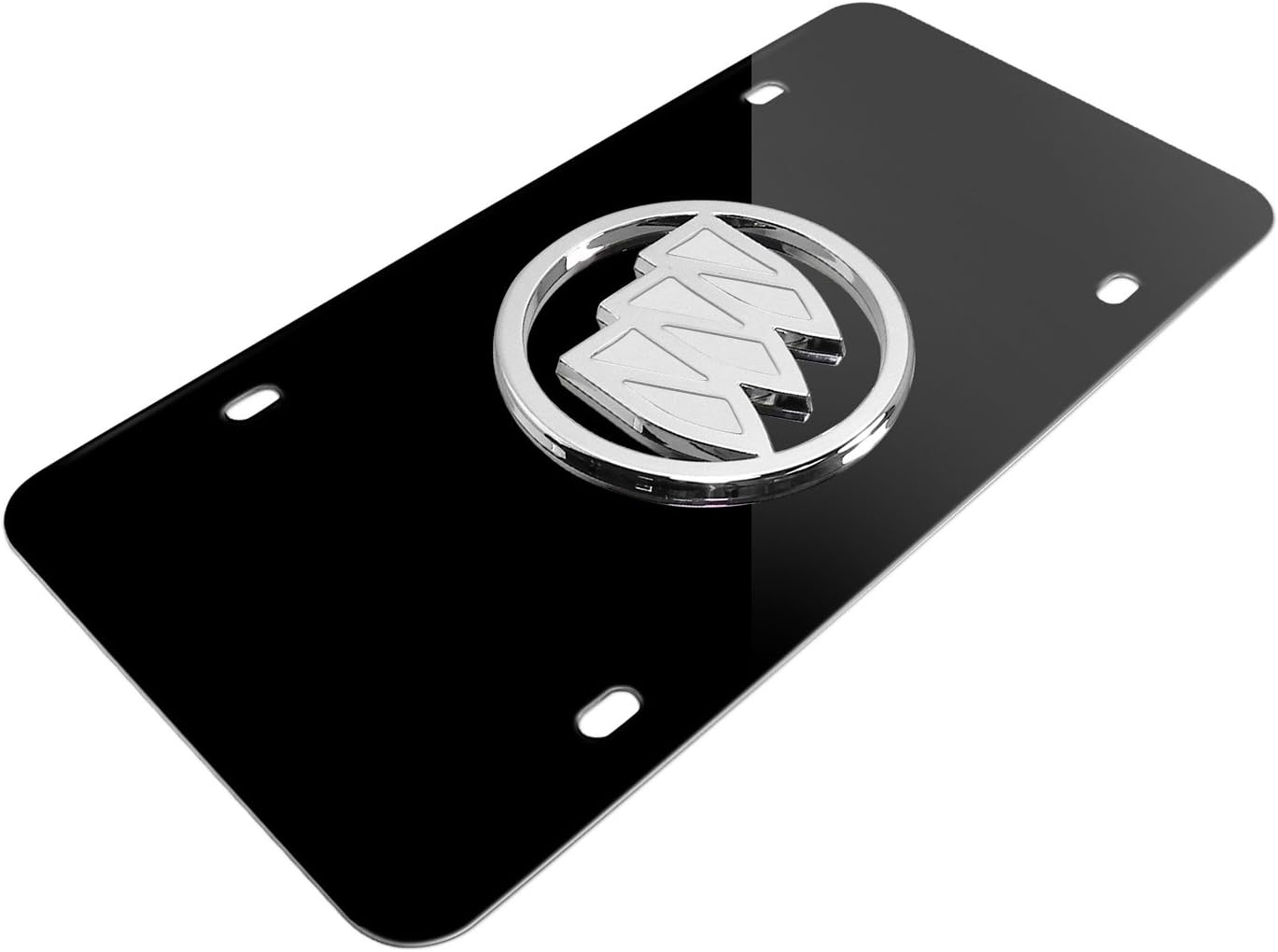 Au-Tomotive Gold, INC. Buick 3D Logo Black Metal Auto License Plate with