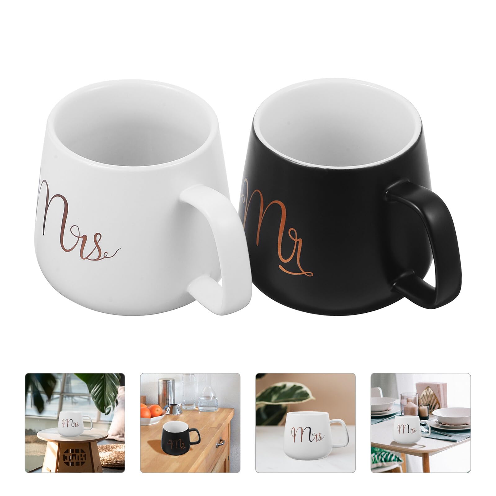 SHERCHPRY Set 2 Tazzine da Caffè Personalizzato con Manico in 330ml per Anniversario di Matrimonio per Celebrano
