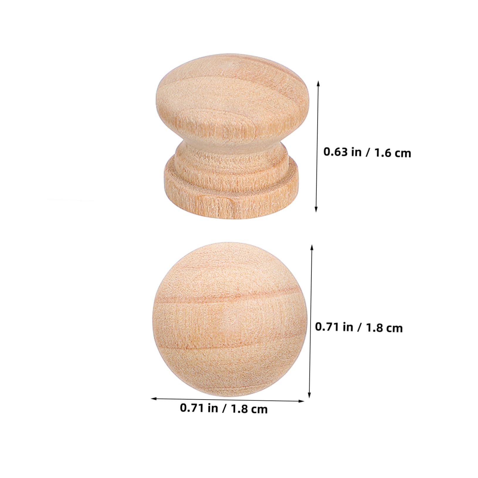 Gogogmee 100pcs Mini Mushroom Knobs Wood Drawer Pulls Unfinished for Cabinets Dresser Vintage Style