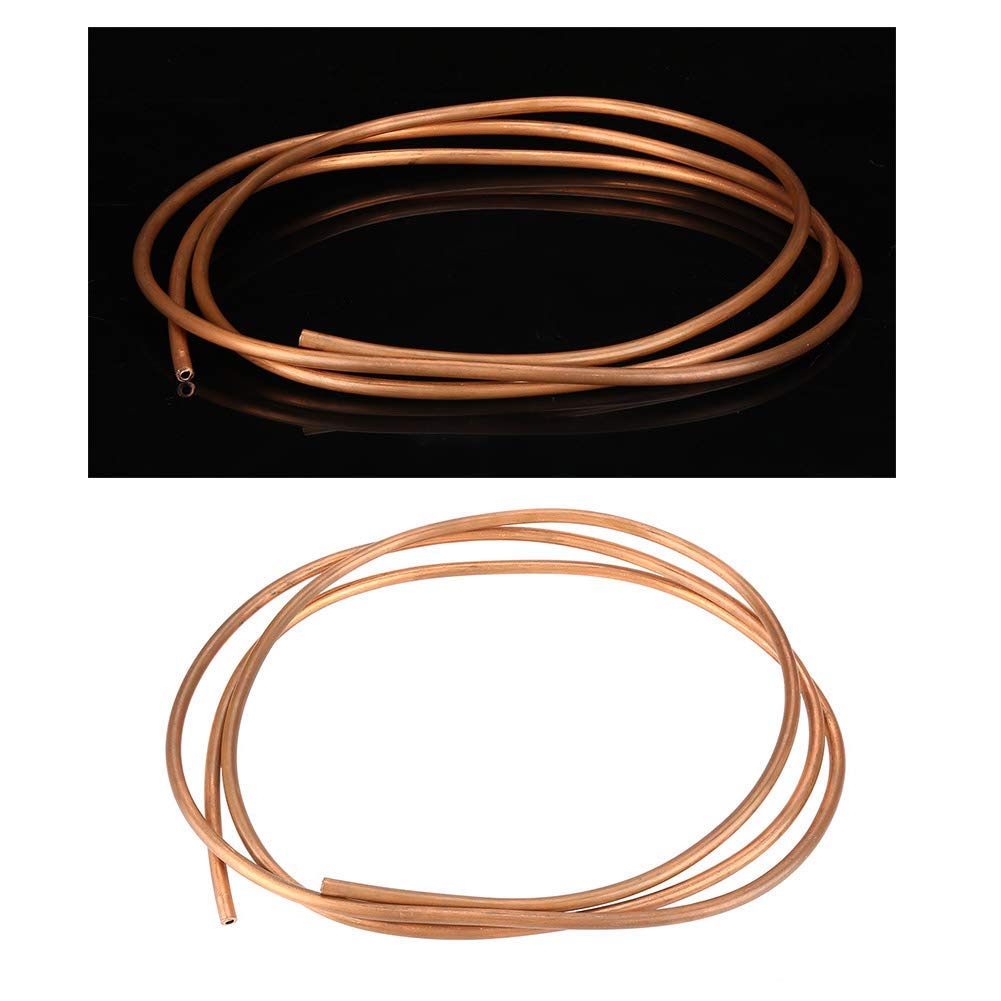 Tube de cuivre mou, 2 m T2 de tuyau de tube de bobine de cuivre mou ID 4 mm OD 6 mm épaisseur 1 mm pour la réfrigération