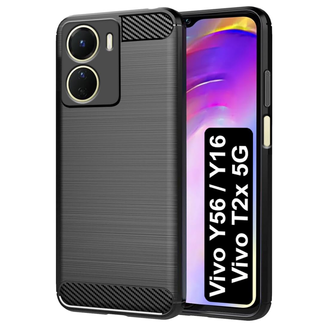 Fashionury Back Cover for Vivo Y16 / Vivo Y56 / Vivo T2X 5G | Hybrid Protection | Anti-Slip Grip | Ultimate Rubber TPU Stylish Back Cover for Vivo Y16 / Vivo Y56 / Vivo T2X 5G (Black) (B0CK6KLHQS) Amazon Price History, Amazon Price Tracker