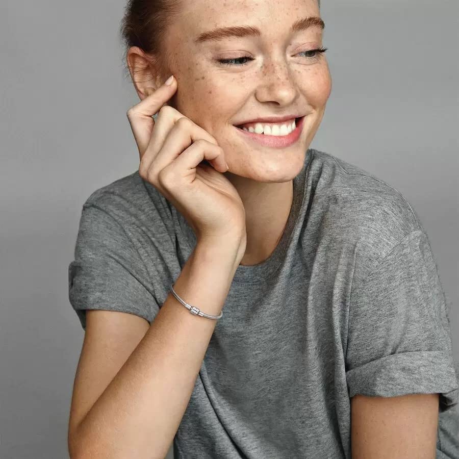 PANDORA Moments Barrel Clasp Snake Chain Bracelet - Silver Bracelet for Women - Sterling Silver - With Gift Box3