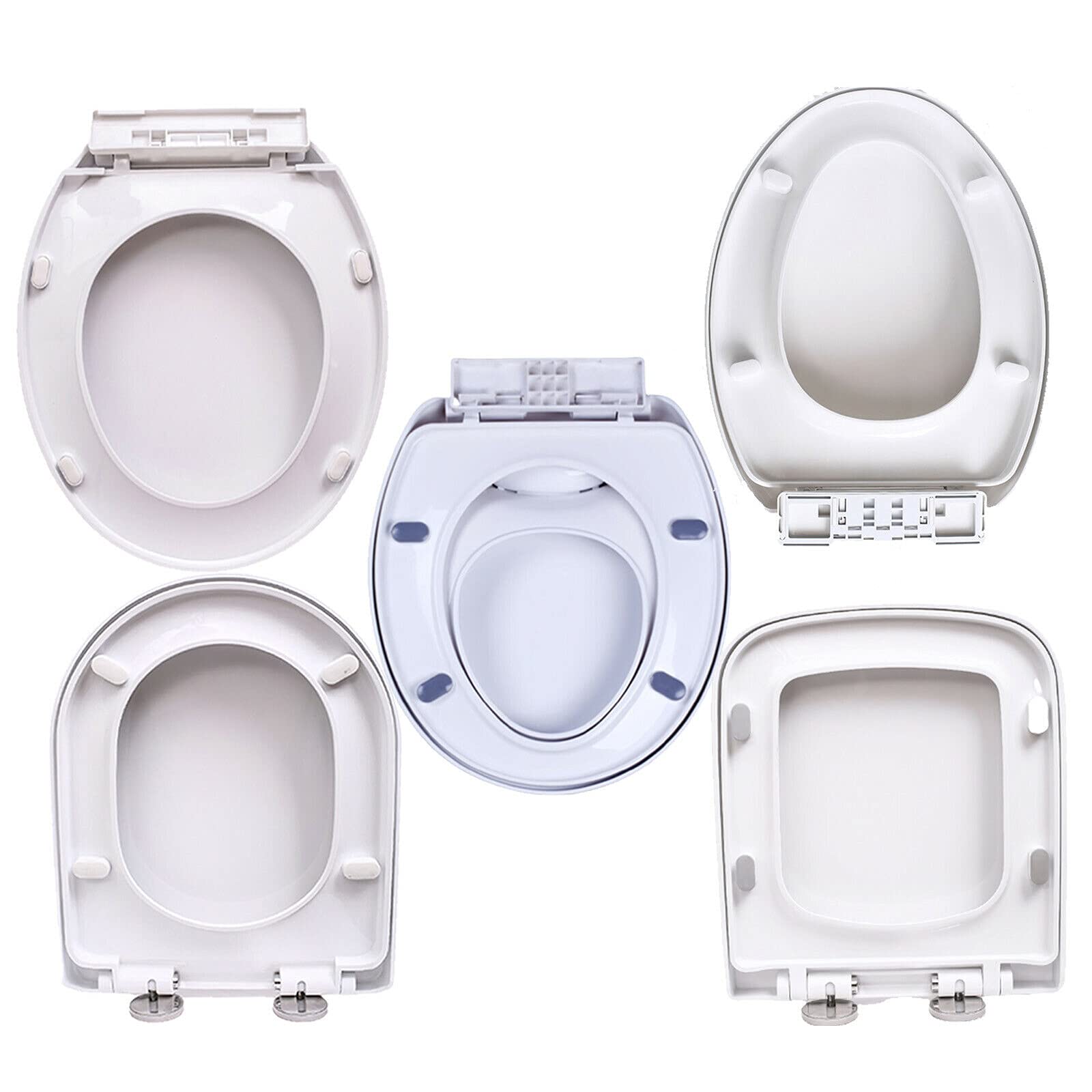 Vater Quimico Asiento Inodoro Descenso Lento Tapa Inodoro Descenso Automático LARS360 - Antibacteriana 45.5x38 Cm Flores Rojas Asiento Wc Antibacteriano Taza Wc Universal