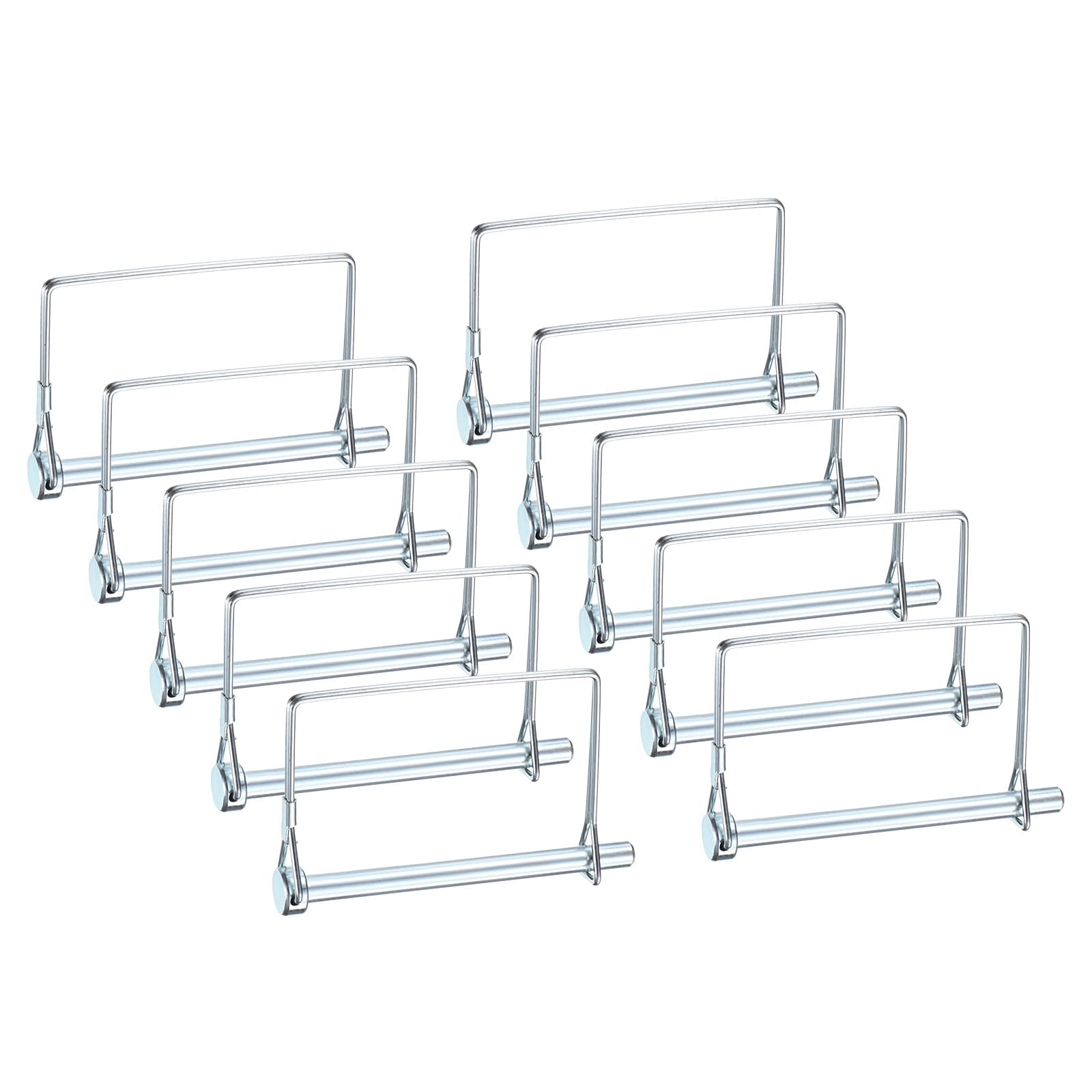 M METERXITY 10-Pack Trailer Coupler Pin, 5/16" Diameter 3.94" Long Carbon Steel Galvanized Square Lock Wire Hitch Pins for Farm Trailers/Lawn Mowers/Garden, Coupler PTO Shaft