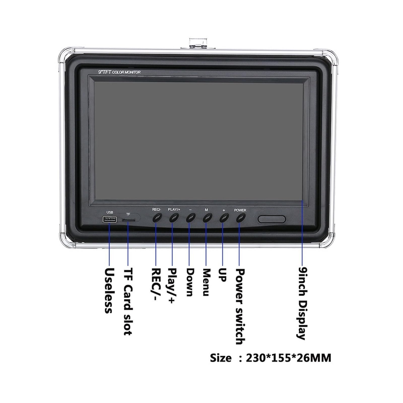 Buscador de Peces, Cámara de Pesca submarina DVR 9 Pulgadas, Resistente al Agua IP68, con 38 LED y rotación 360 ​​Grados, Alcance 20 m, 50 100(50M)