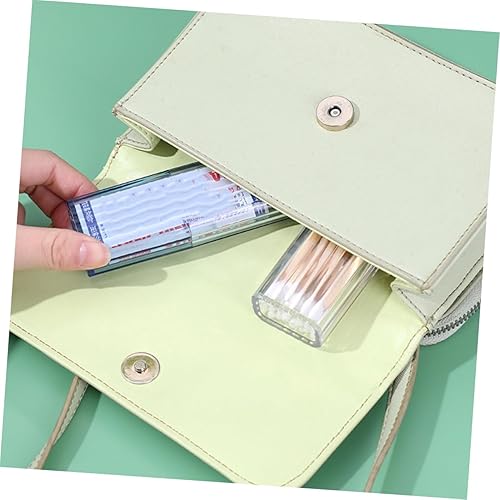 Miniatura 4 de Organizador de hisopos de algodón portátil transparente, caja de almacenamiento de viaje pequeña para almohadillas de algodón, herramientas de