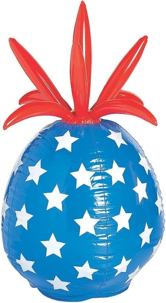 Fun Express Patriotic Pineapple Inflatable – 24 Inches Tall Perfect for 4th of July Parties BBQs Poolside Fun Summer Celebrations – Backyard Décor and Beach Parties Red White & Blue Design – 1 Piece