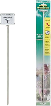 REOTEMP Garden and Compost Moisture Meter MM15 with Backyard Compost Thermometer FG20P Bundle, 2 Items