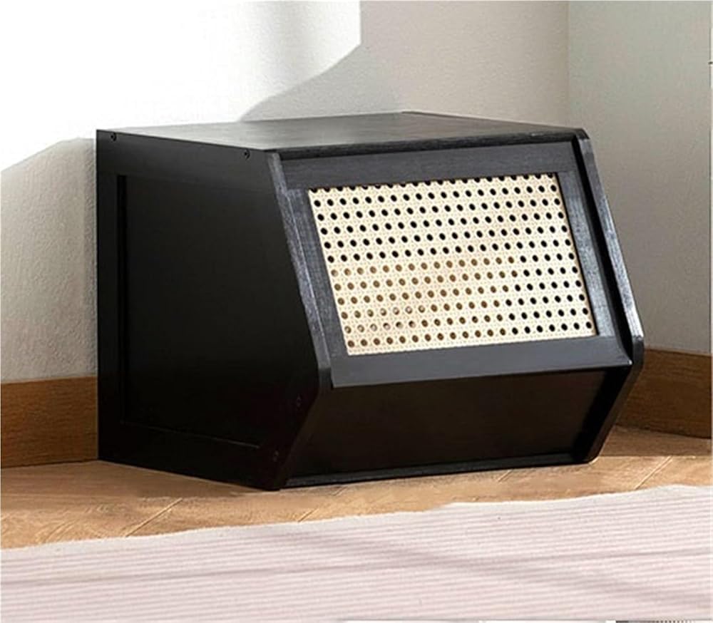 BHGFYXBS Slish Sto Cabinet With Flip Up Door Stackable Chest Of Ders Perfect For Kitchen Pantry Shoe Or Display,Black-13.78In,Black-13.78in